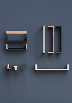 Poignée de meuble Droit Dotz effet nickel satin gris l.104mm x l.14mm x H. 26mm entraxe 96mm^GoodHome Online