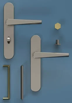 Poignée de meuble Droit Keri effet laiton satin doré l.138mm x l.11mm x H. 27mm entraxe 128mm^GoodHome