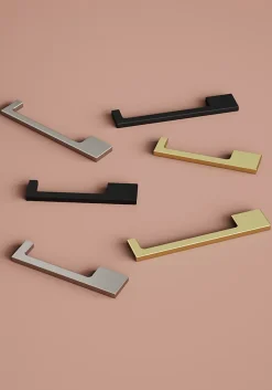 Poignée de meuble Droit Skej aluminium mat noir l.158mm x l.7mm x H. 30mm entraxe 128mm^GoodHome Sale