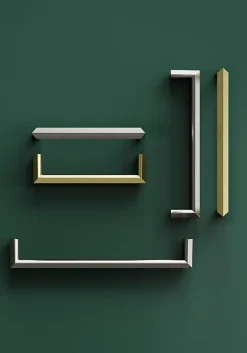 Poignée de meuble Droit Keri effet laiton satin doré l.106mm x l.11mm x H. 27mm entraxe 96mm^GoodHome Discount