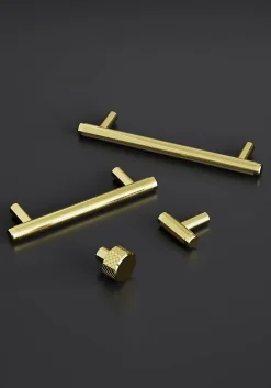 Poignée de meuble en T Irus acier effet laiton satin doré l.136mm x l.12mm x H. 35mm entraxe 96mm^GoodHome Hot