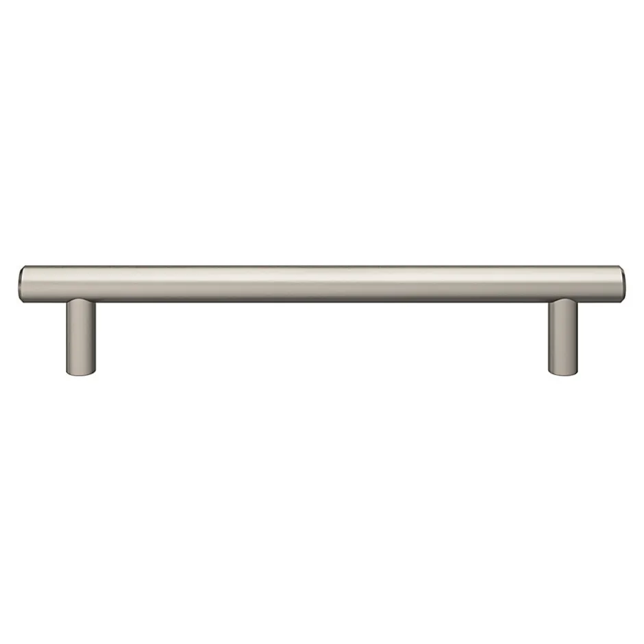 Poignée de meuble en T Dizel acier effet nickel satin gris l.200mm x l.12mm x H. 35mm entraxe 160mm-GoodHome Discount