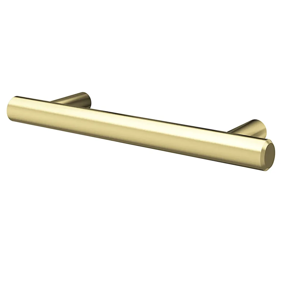 Poignée de meuble en T Dizel acier effet laiton satin doré l.136mm x l.12mm x H. 35mm entraxe 96mm^GoodHome