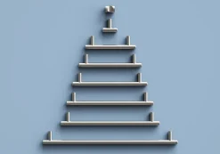 Poignée de meuble en T Dizel acier effet nickel satin gris l.264mm x l.12mm x H. 35mm entraxe 224mm^GoodHome Hot