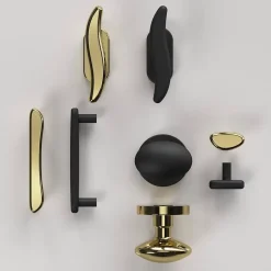 Poignée de meuble en T Armel aluminium effet laiton doré l.120mm x l.17mm x H. 30mm entraxe 96mm-GoodHome New