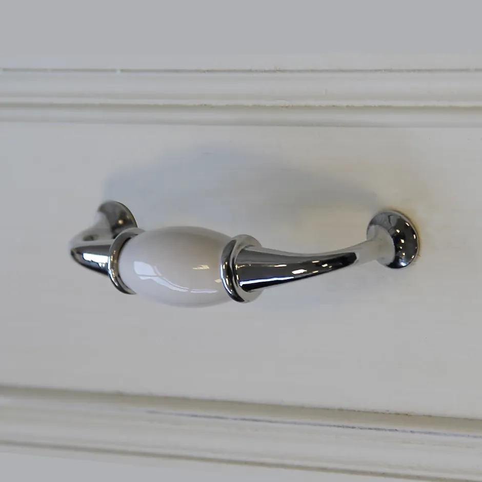 Poignée de meuble porcelaine blanc 96mm^GoodHome