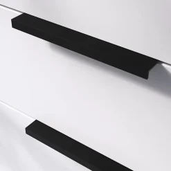 Poignée de meuble Incurvé Skej aluminium mat noir l.152mm x l.19mm x H. 35mm entraxe 128mm-GoodHome Best