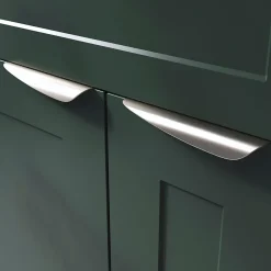 Poignée de meuble Incurvé Mehaban effet nickel satin gris l.170mm x l.44mm x H. 18mm entraxe 128mm^GoodHome Online