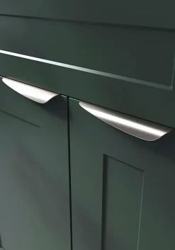 Poignée de meuble Incurvé Mehaban effet nickel satin gris l.170mm x l.44mm x H. 18mm entraxe 128mm^GoodHome Online