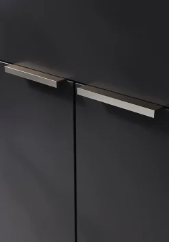 Poignée de meuble Incurvé Skej aluminium effet nickel satin gris l.120mm x l.19mm x H. 35mm entraxe 96mm-GoodHome Hot