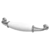 Poignée de meuble nœud Porcelaine Vras chrome brillant l.14.2cm x h.2cm x p.3.7cm^GoodHome New