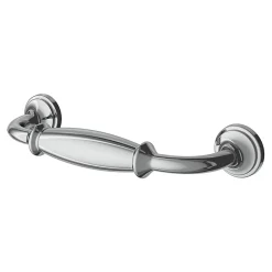 Poignée de meuble nœud Ruis effet chromé gris l.116mm x l.20mm x H. 38mm entraxe 96mm^GoodHome