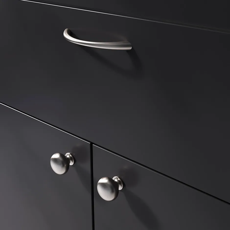 Poignée de meuble nœud Primel effet nickel satin gris l.114mm x l.11mm x H. 27mm entraxe 96mm-GoodHome Outlet