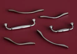 Poignée de meuble nœud Ruis effet nickel satin gris l.169mm x l.10mm x H. 25mm entraxe 128mm-GoodHome Online