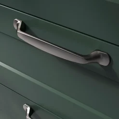 Poignée de meuble nœud Govlin aluminium effet nickel satin gris l.164mm x l.20mm x H. 24mm entraxe 128mm-GoodHome Outlet