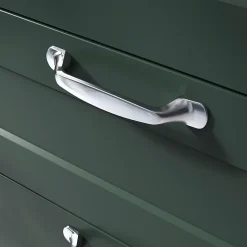 Poignée de meuble nœud Govlin aluminium effet chromé gris l.131mm x l.19mm x H. 24mm entraxe 96mm-GoodHome Best