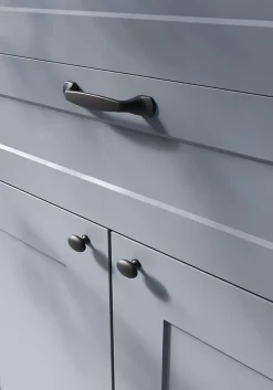 Poignée de meuble nœud Govlin aluminium mat noir l.131mm x l.19mm x H. 24mm entraxe 96mm^GoodHome Sale