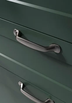 Poignée de meuble nœud Govlin aluminium effet nickel satin gris l.131mm x l.19mm x H. 24mm entraxe 96mm-GoodHome