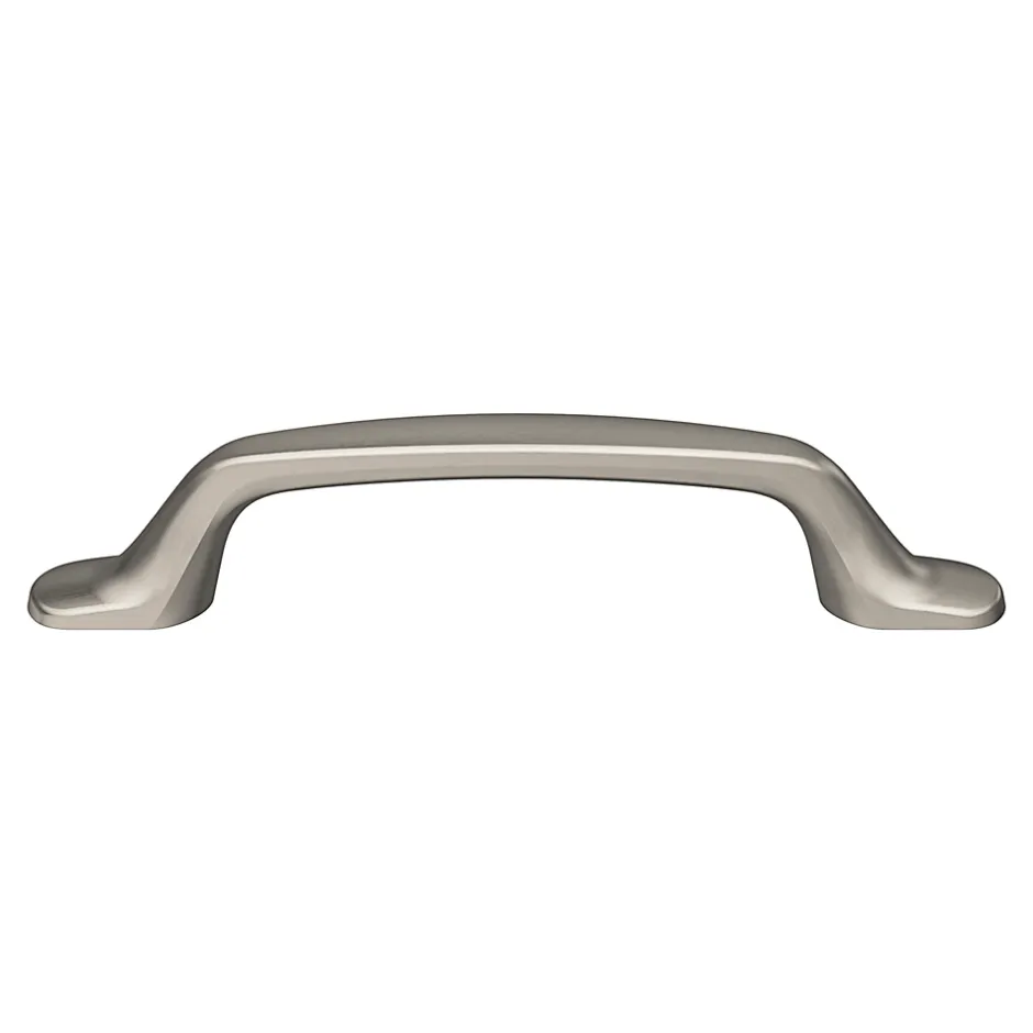 Poignée de meuble nœud Govlin aluminium effet nickel satin gris l.131mm x l.19mm x H. 24mm entraxe 96mm-GoodHome