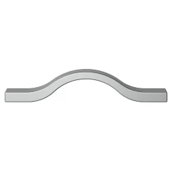 Poignée de meuble nœud Prat aluminium effet chromé gris l.130mm x l.10mm x H. 24mm entraxe 96mm^GoodHome
