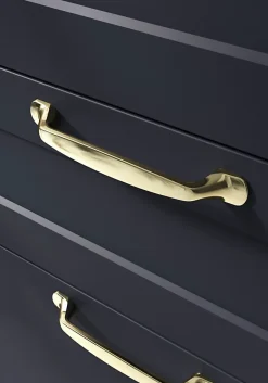 Poignée de meuble nœud Govlin aluminium effet laiton doré l.164mm x l.20mm x H. 24mm entraxe 128mm^GoodHome Online