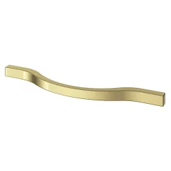 Poignée de meuble nœud Prat aluminium effet laiton doré l.162mm x l.10mm x H. 26mm entraxe 128mm-GoodHome Sale