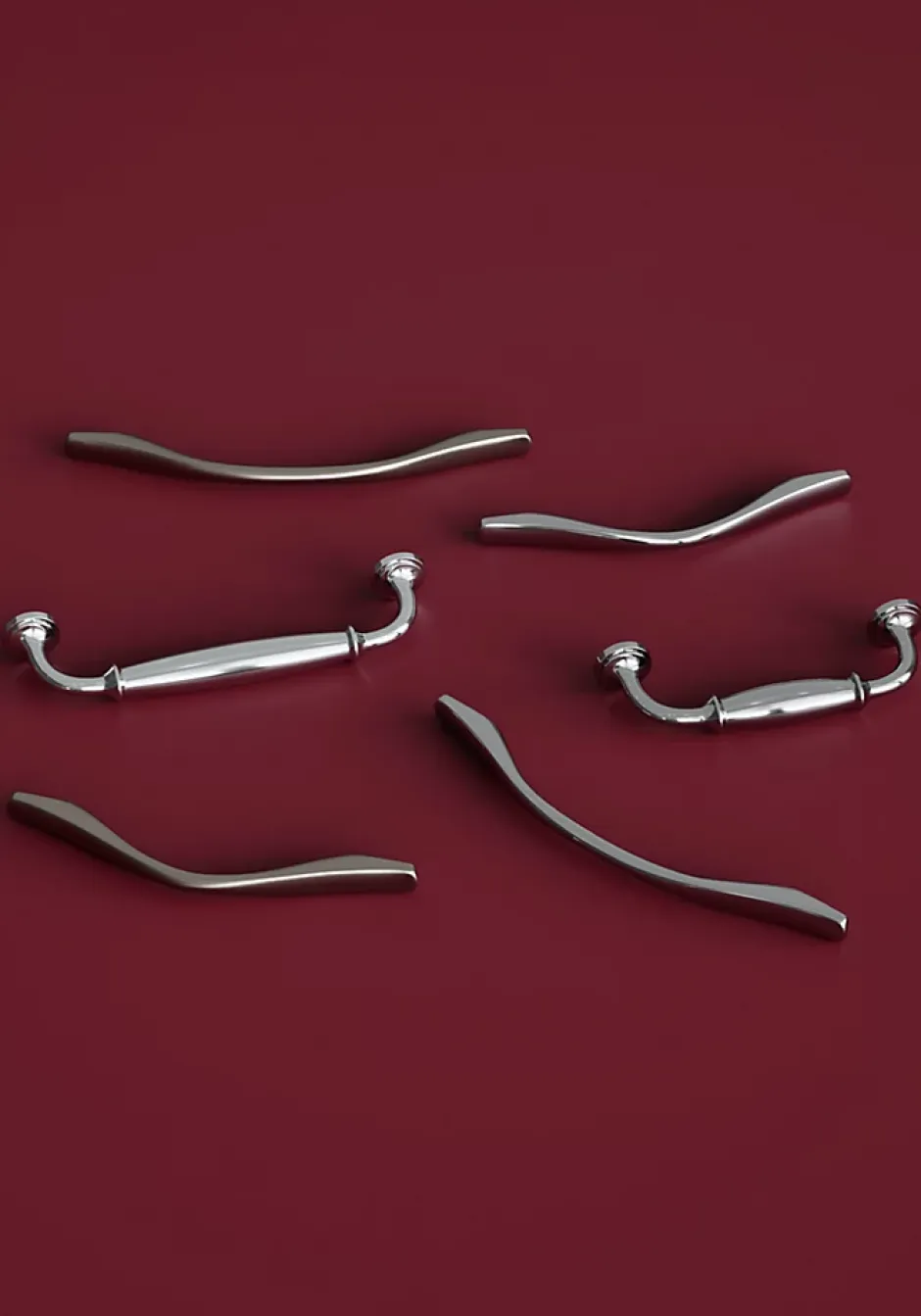 Poignée de meuble nœud Ruis effet chromé gris l.148mm x l.20mm x H. 38mm entraxe 128mm-GoodHome Discount