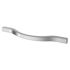 Poignée de meuble nœud Prat aluminium effet chromé gris l.162mm x l.10mm x H. 26mm entraxe 128mm-GoodHome Online