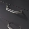 Poignée de meuble nœud Irvil aluminium effet nickel satin gris l.110mm x l.12mm x H. 30mm entraxe 96mm^GoodHome Sale