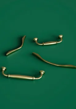 Poignée de meuble nœud Ruis effet laiton doré l.148mm x l.20mm x H. 38mm entraxe 128mm^GoodHome