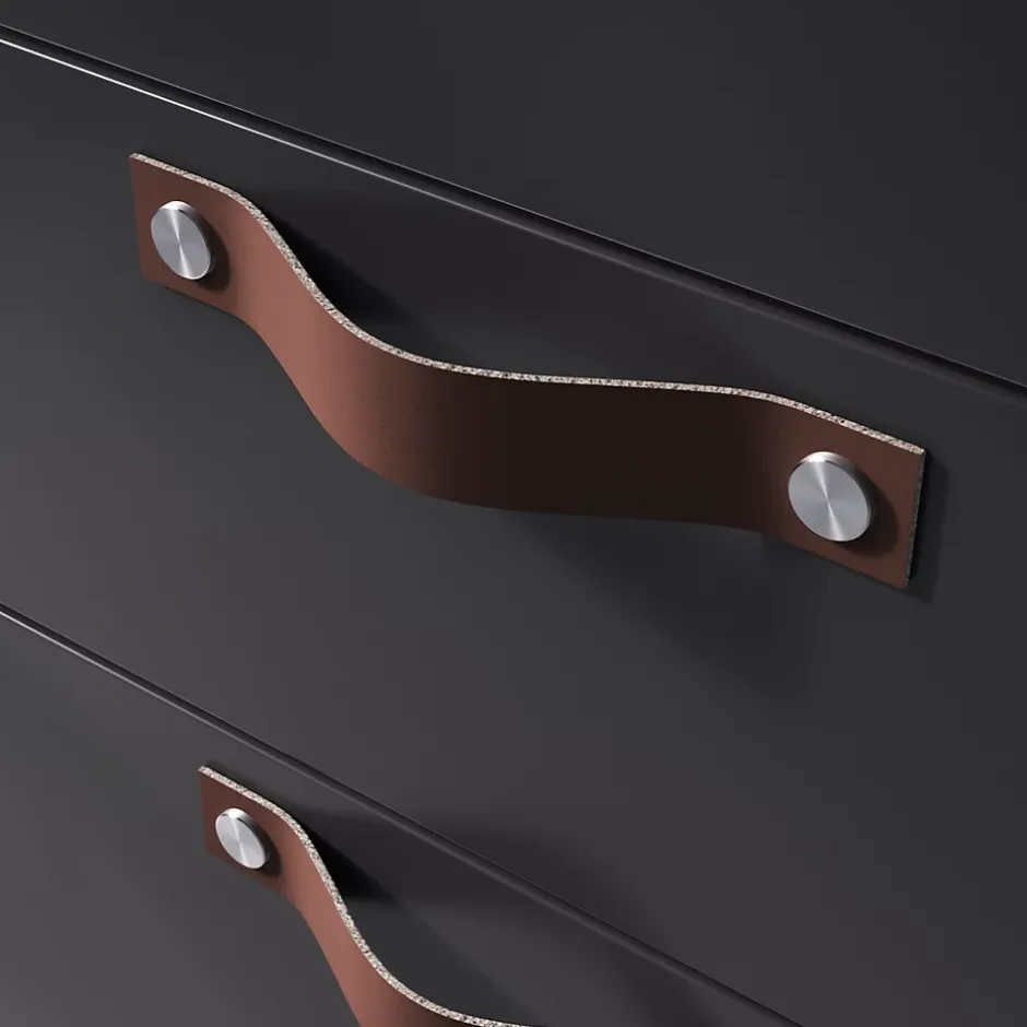 Poignée de meuble nœud Hezo marron foncé l.15.3cm x h.2.4cm x p.2.5cm-GoodHome Online