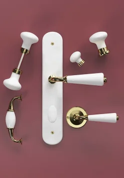 Poignée de meuble nœud Porcelaine Vras blanc 96mm-GoodHome Sale