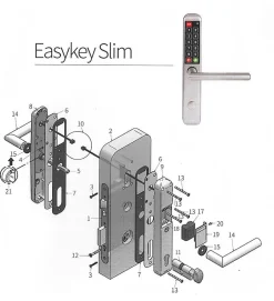 Poignée électronique à code Easykey Slim DOM Serrure pour porte intérieure droite^Autres