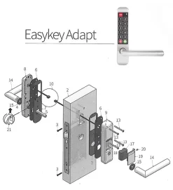 Poignée électronique serrure à code Easykey DOM serrure inox porte intérieure 50 mm sans clé-Autres Clearance