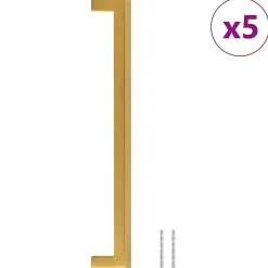 Poignées d armoire 5 pcs doré 224 mm acier inoxydable-Vidaxl Outlet