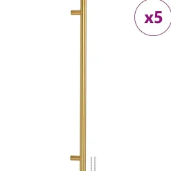 Poignées d armoire 5 pcs doré 480 mm acier inoxydable^Vidaxl Outlet