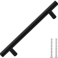 Poignées d armoire 10 pcs noir 160 mm acier inoxydable-Vidaxl Clearance