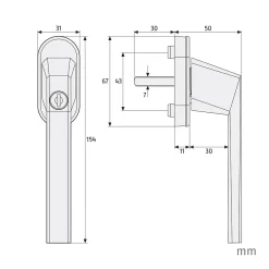 Poingée de fenêtre à clé blanche^Abus Discount