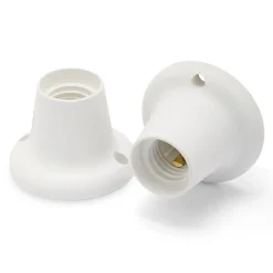 Point lumineux thermoplastique avec douille E27, base droite. Blanc^Velamp Hot