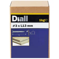 Pointe striée en acier galvanisé Ø3 x L.13 mm - boîte de 1kg^Diall Outlet