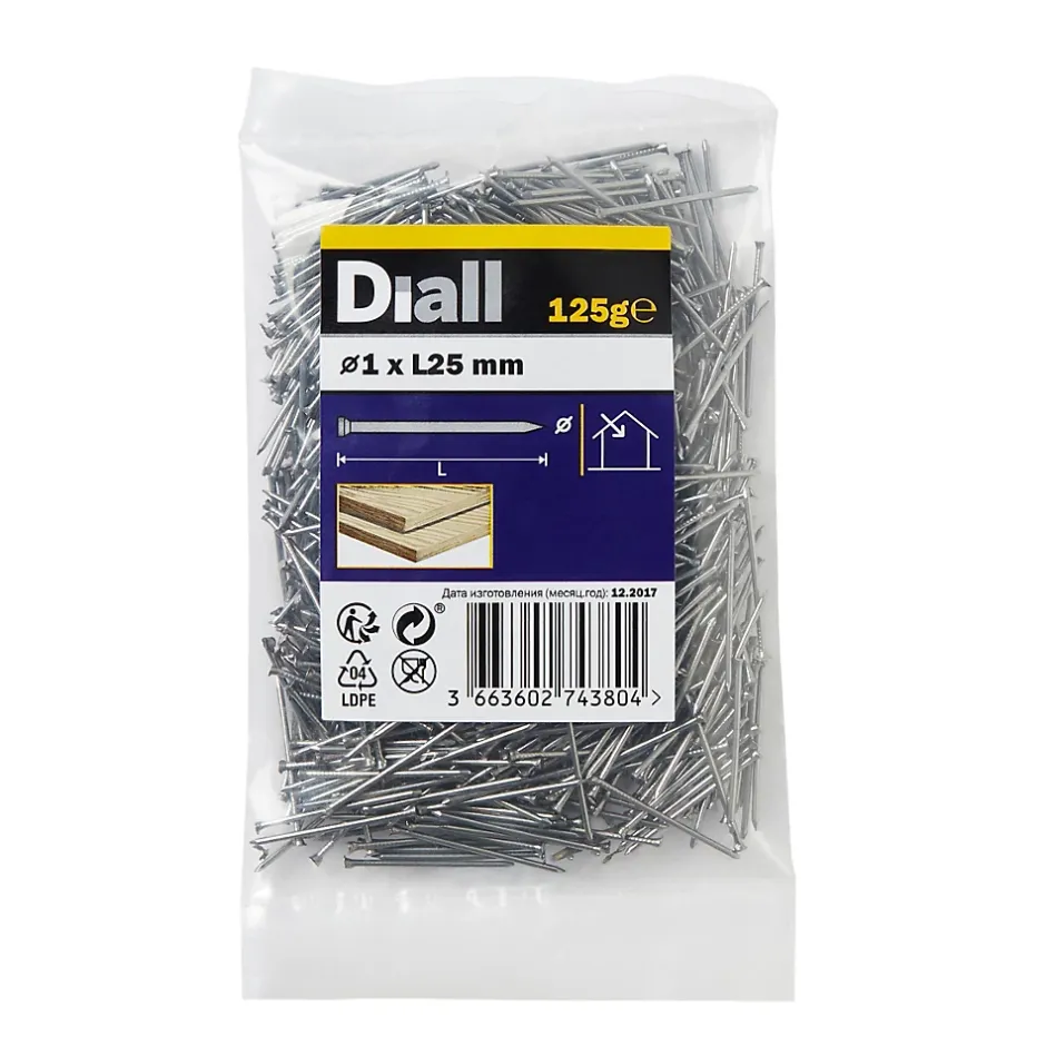 Pointes à placage en acier 1x25 - 125g-Diall Clearance