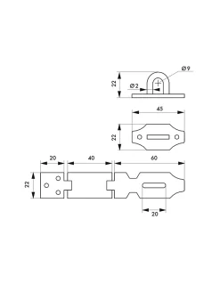 Porte cadenas à recouvrement pour coffre et porte, acier, 100mm, zingué -^Thirard Outlet