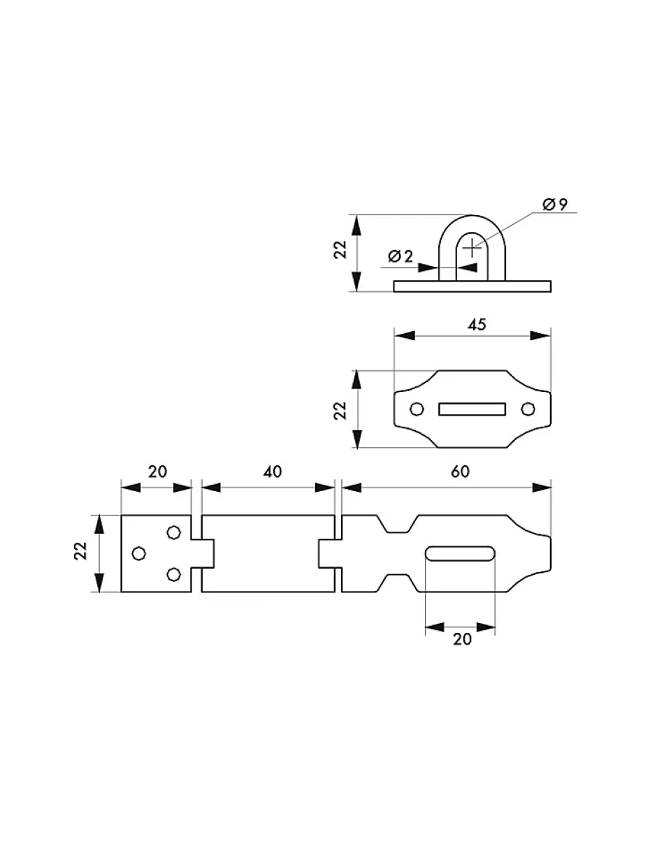 Porte cadenas à recouvrement pour coffre et porte, acier, 100mm, zingué -^Thirard Outlet