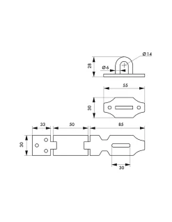 Porte cadenas, recouvrement acier 140mm --Thirard Best