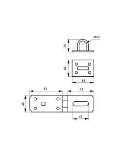 Porte cadenas renforcé, 90mm, acier -^Thirard Clearance