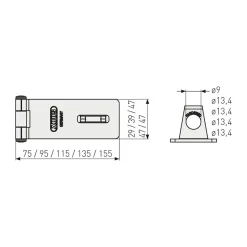 Porte-cadenas pliable Acier galvanisé-75 mm.-Abus New
