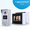 Portier interphone vidéo cards 4 fils - 2 écrans noirs - avec lecteur de badge^BT SECURITY Best