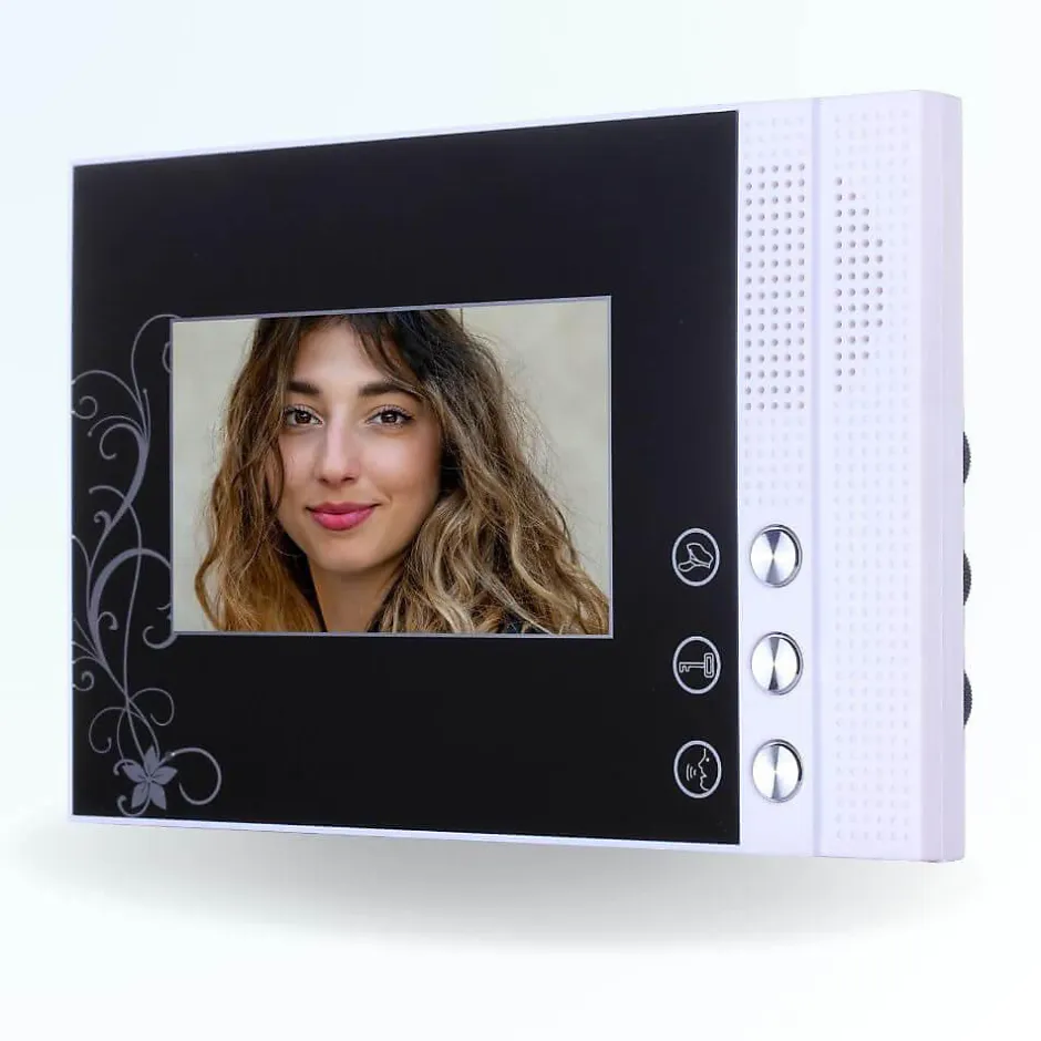 Portier interphone vidéo classic 4 fils - 2 appartements - 2 écrans noirs-BT SECURITY Outlet