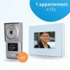 Portier interphone vidéo classic 4 fils pour 2 entrées - 1 appartement - 2 platines - 1 écran blanc 7" - avec mémoire pho...-BT SECURITY Clearance