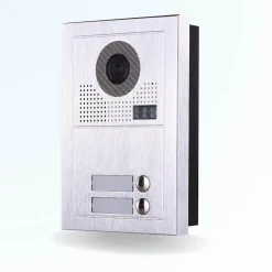 Portier interphone vidéo modern 2 fils - 2 appartements - 2 écrans noirs-BT SECURITY Online